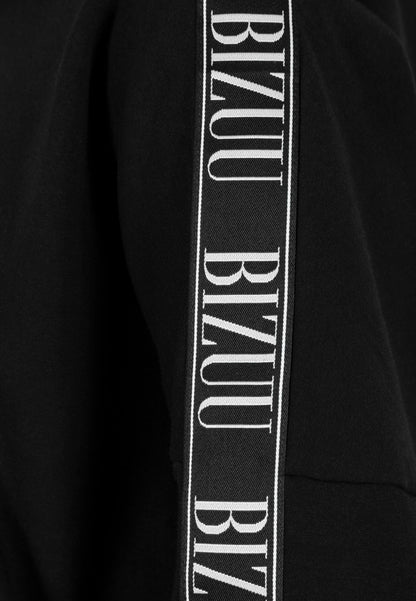 Black oversized hoodie with logo tape MAYRA