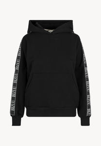 Black oversized hoodie with logo tape MAYRA