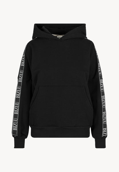 Black oversized hoodie with logo tape MAYRA