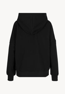 Black oversized hoodie with logo tape MAYRA