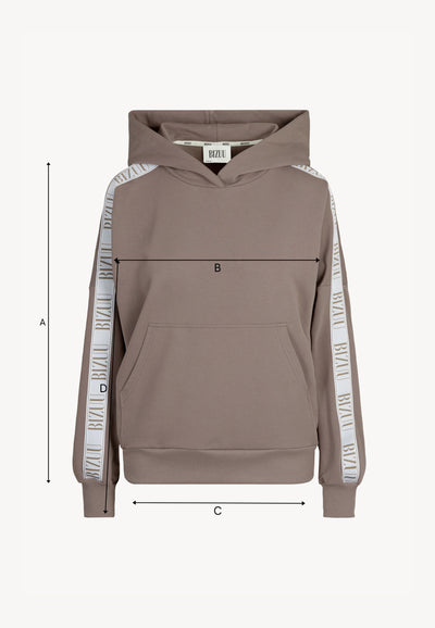 Oversized sweatshirt with hood and logo-stripe MAYRA taupe