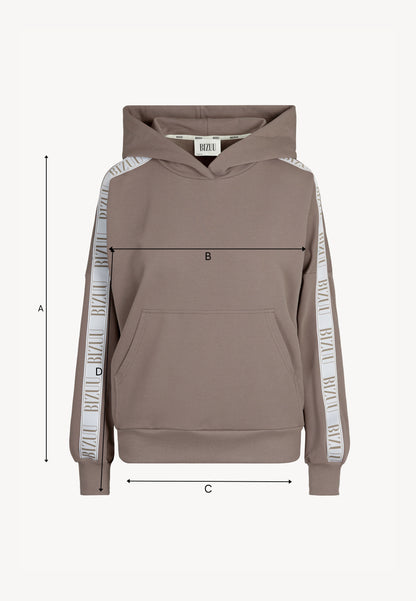 Oversized sweatshirt with hood and logo-stripe MAYRA taupe