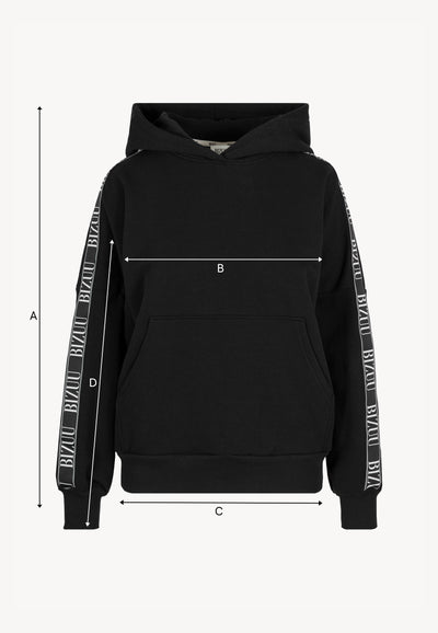 Black oversized hoodie with logo tape MAYRA
