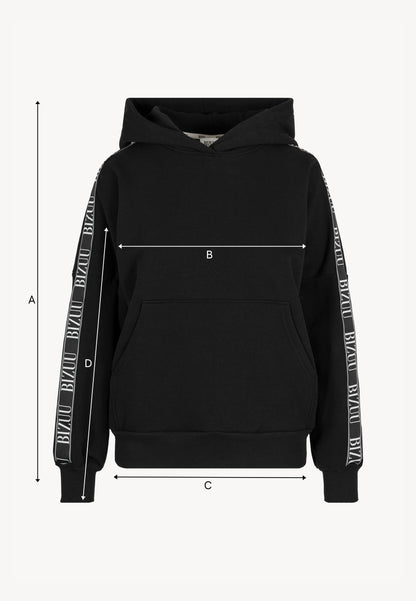 Black oversized hoodie with logo tape MAYRA