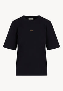 Black women’s T-shirt with shoulder pads MELISA