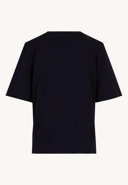 Black women’s T-shirt with shoulder pads MELISA