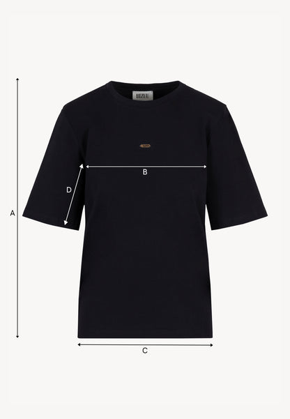 Black women’s T-shirt with shoulder pads MELISA