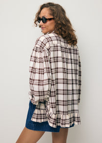 Beige checkered shirt FALBI