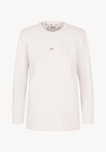 Beige long-sleeve top with shoulder pads MELISSANDRA