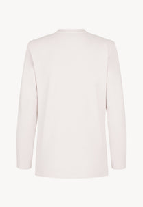 Beige long-sleeve top with shoulder pads MELISSANDRA