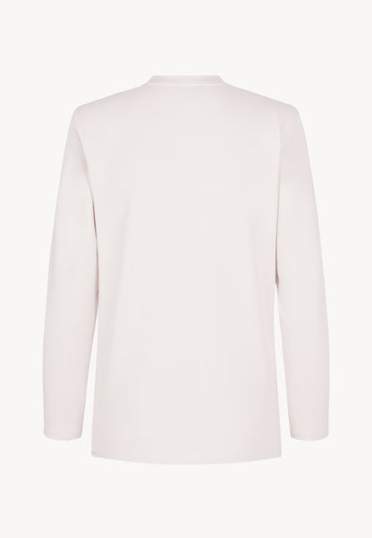 Beige long-sleeve top with shoulder pads MELISSANDRA