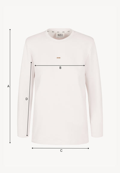 Beige long-sleeve top with shoulder pads MELISSANDRA