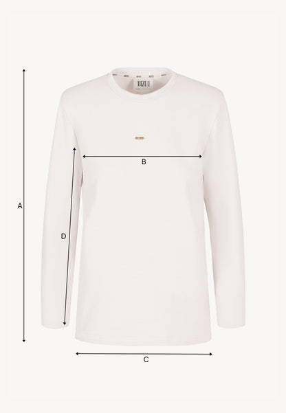 Beige long-sleeve top with shoulder pads MELISSANDRA