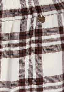 Checkered trousers with a ruffle on the leg MELLA