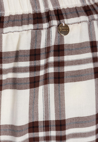 Checkered trousers with a ruffle on the leg MELLA