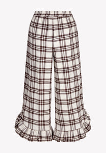 Checkered trousers with a ruffle on the leg MELLA