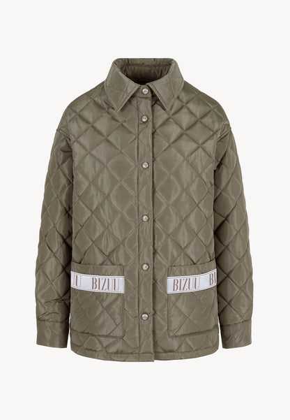 MARIN oversized women's quilted jacket in khaki