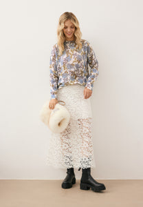 MENTON cream wool sweater with signature print