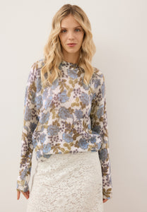 MENTON cream wool sweater with signature print