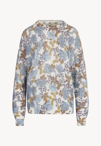 MENTON cream wool sweater with signature print