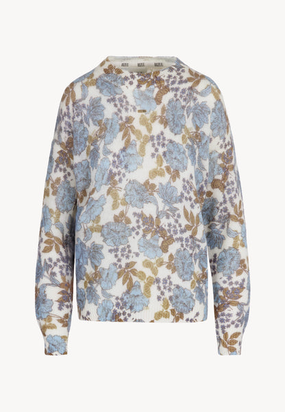 MENTON cream wool sweater with signature print