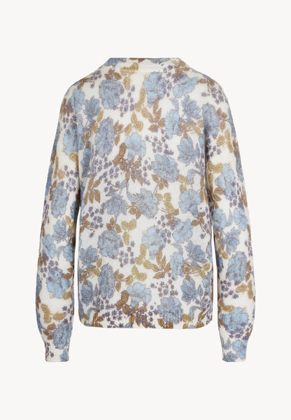 MENTON cream wool sweater with signature print