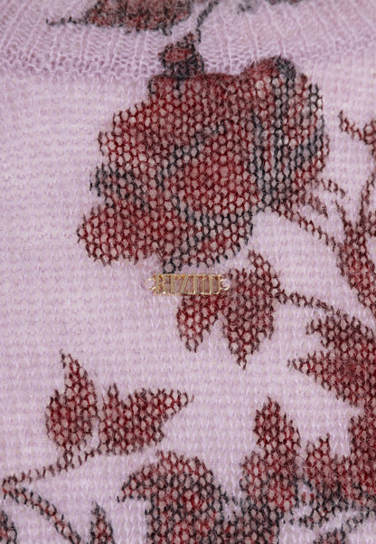 MENTON pink wool sweater with signature print