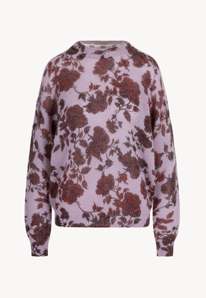 MENTON pink wool sweater with signature print
