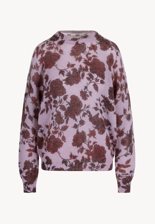 MENTON pink wool sweater with signature print