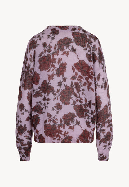 MENTON pink wool sweater with signature print