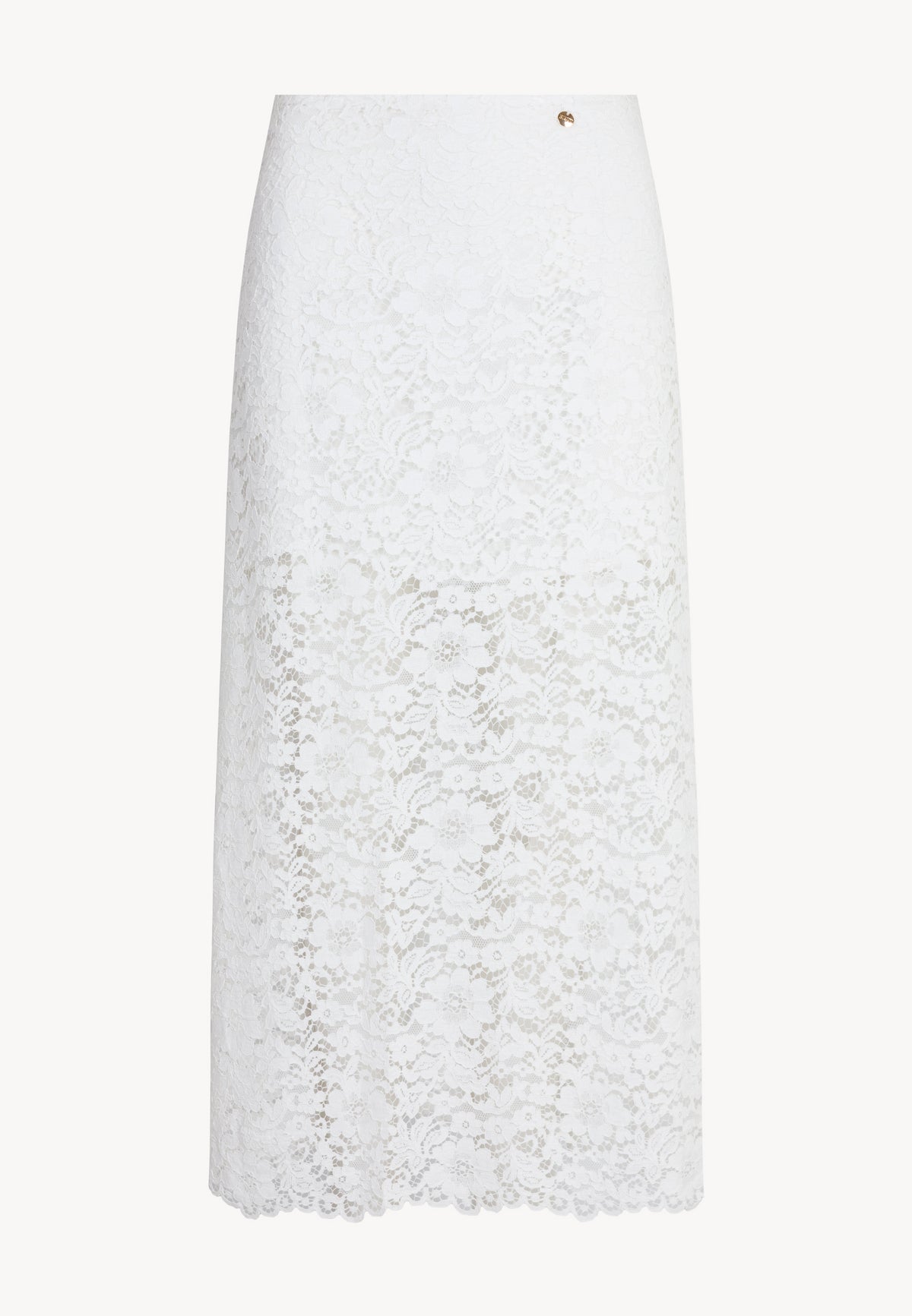 The front of the white lace MILKY skirt.
