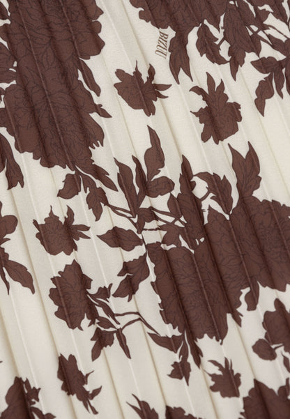 Cream MINA pleated skirt