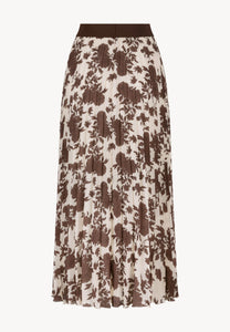 Cream MINA pleated skirt