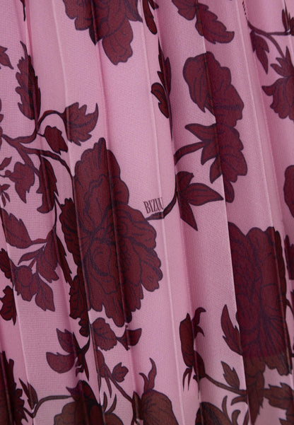 Pink pleated skirt with the original MINA print