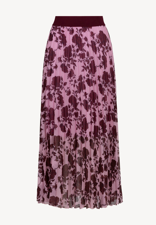 Pink pleated skirt with the original MINA print