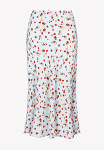 Blue floral print midi skirt MOLLENA