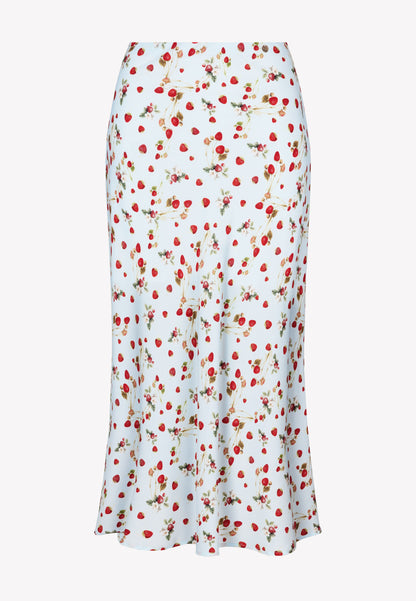 Blue floral print midi skirt MOLLENA