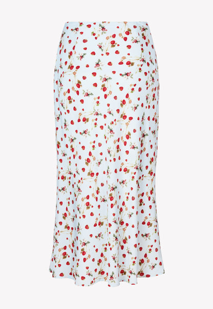 Blue floral print midi skirt MOLLENA