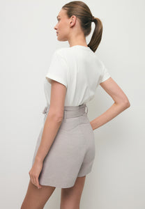 Beige KANDYS high-waisted wide-leg shorts
