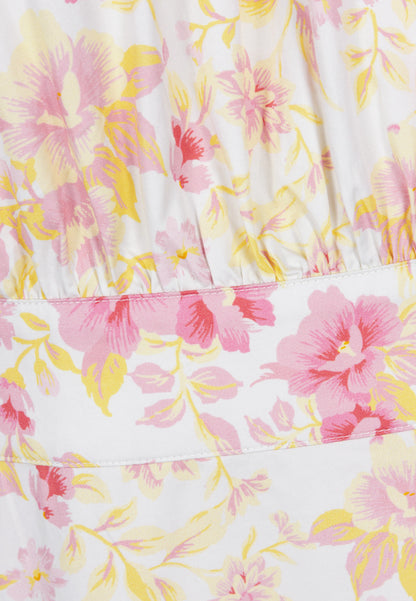 Cream MOSELLE midi dress in a floral print