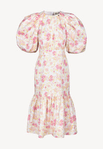 Cream MOSELLE midi dress in a floral print
