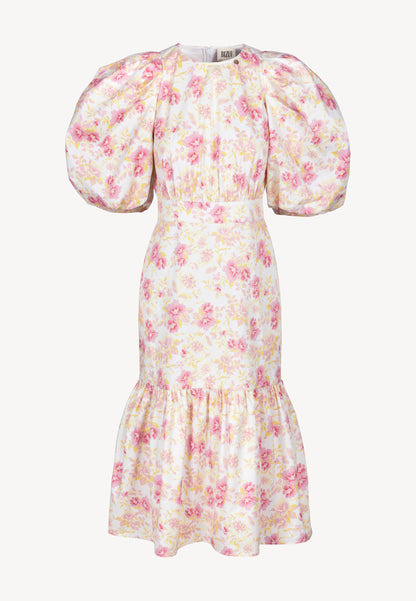 Cream MOSELLE midi dress in a floral print