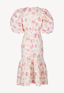 Cream MOSELLE midi dress in a floral print