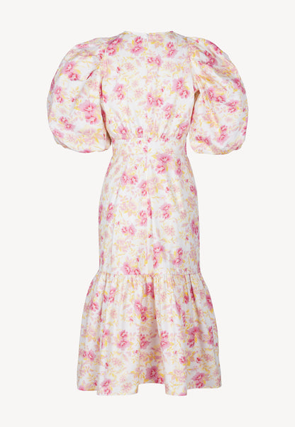 Cream MOSELLE midi dress in a floral print
