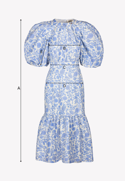 Blue MOSELLE midi dress in a floral print