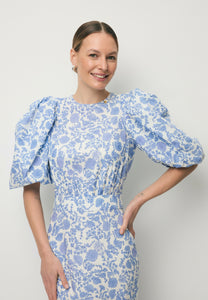 Blue MOSELLE midi dress in a floral print