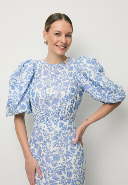 Blue MOSELLE midi dress in a floral print