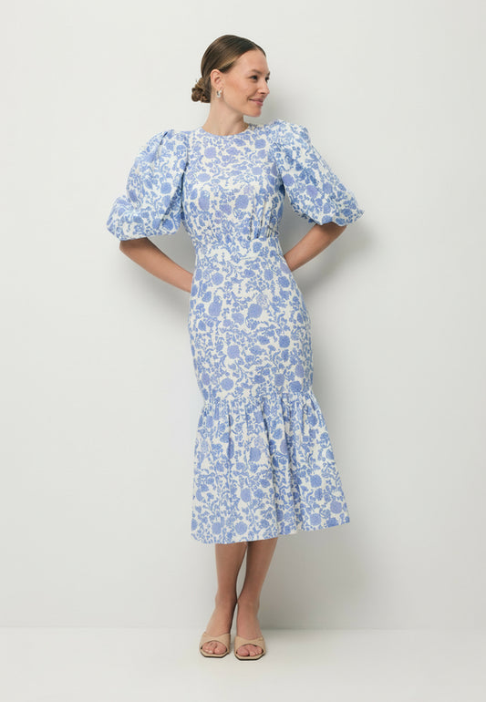 Blue MOSELLE midi dress in a floral print