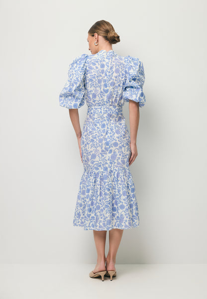 Blue MOSELLE midi dress in a floral print