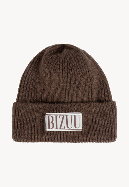 Brown merino wool beanie MOYU